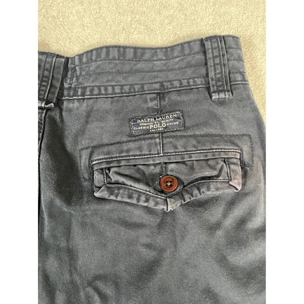 Polo Ralph Lauren Mens Navy Blue Cotton Cargo Shorts Size 32 Utility Casual